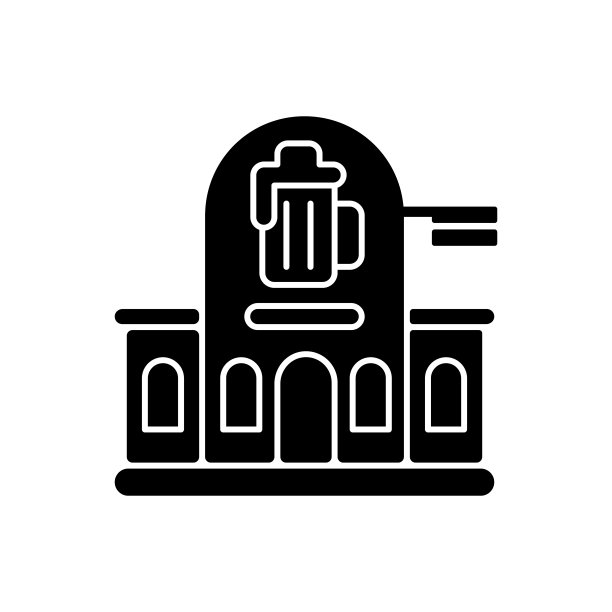 酒吧黑色字形图标图片下载