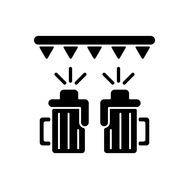 啤酒节黑色字形图标图片下载