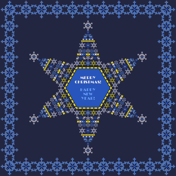 有圣诞树和雪花的贺卡。交叉设计。图片下载