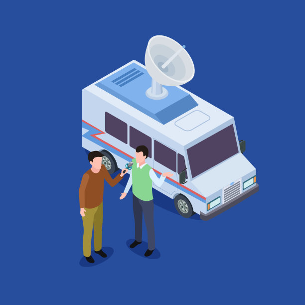 男子向记者采访等距向量图片下载