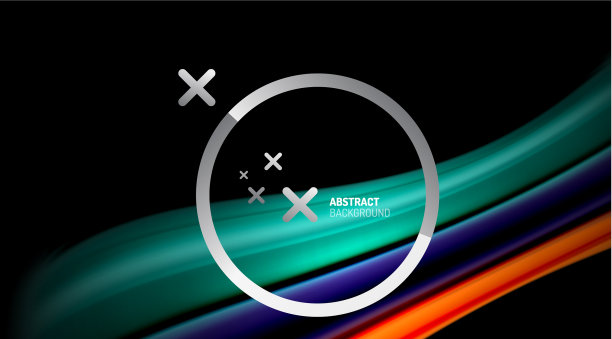 漩涡曲线模糊了彩色全息线图片下载