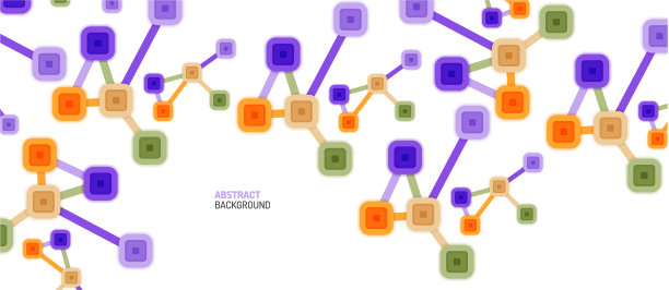 抽象的正方形网点连接方式图片下载