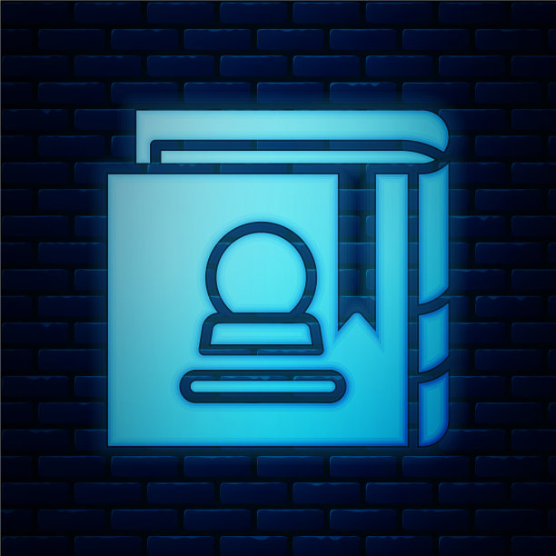 发光的霓虹灯古老的魔法书与炼金术图片下载