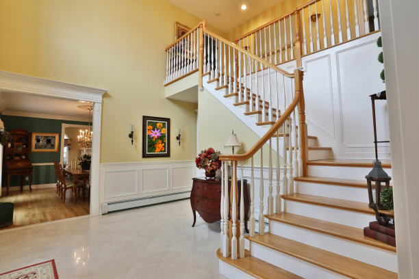 大型住宅中的楼梯图片下载