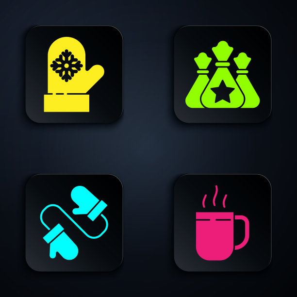 套咖啡杯圣诞手套对编织图片下载