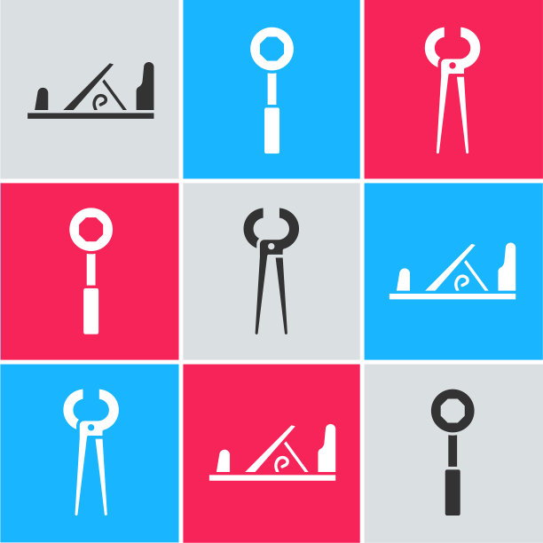 设置木刨工具扳手、钳子图片下载