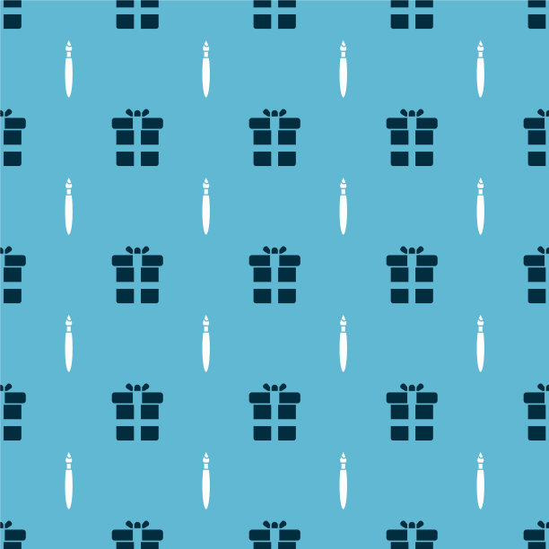 套装礼品盒和油漆刷上无缝图案图片下载