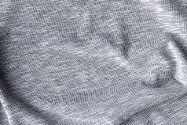 棉质针织物质地。皱巴巴的灰色纺织品背景图片下载