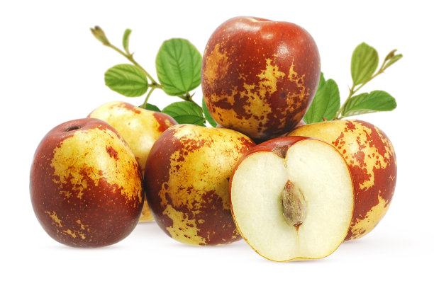 白底上孤立的枣子果实图片下载