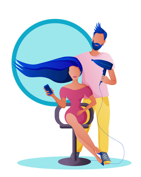 理发师手里拿着吹风机图片下载