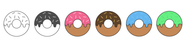 彩色的甜甜圈向量图片下载