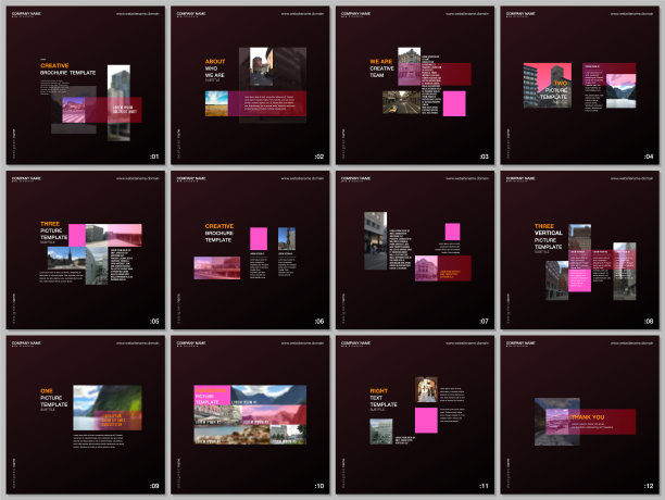 最小的宣传册模板与粉红色图片下载