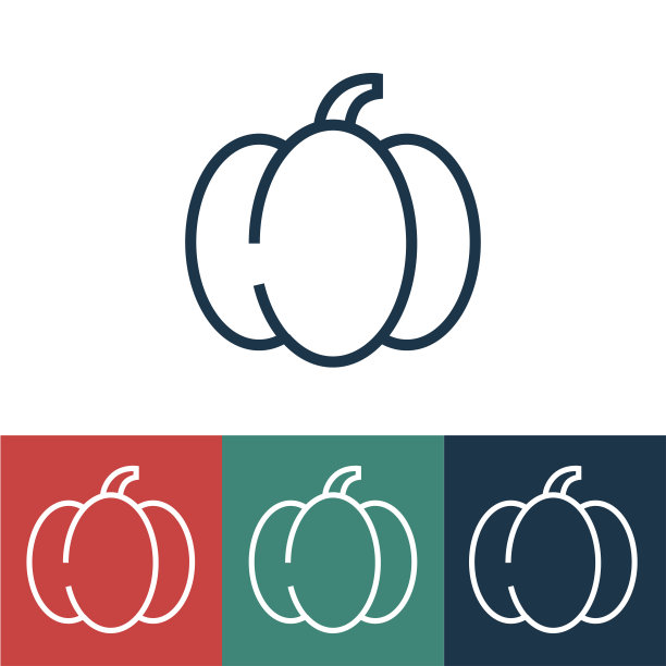 线性矢量图标与南瓜图片下载