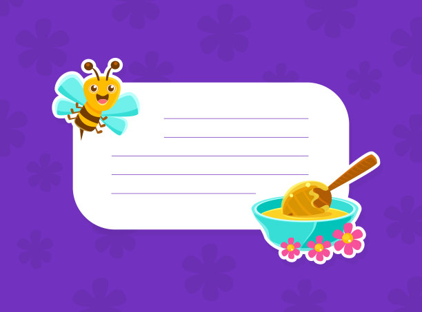 可爱的快乐蜜蜂抱着白色空招牌与文字的空间，养蜂产品，蜂蜜邀请卡，广告横幅，飞行设计卡通矢量插图图片下载