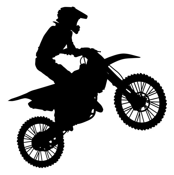 给摩托车越野赛运动员剪影图片下载