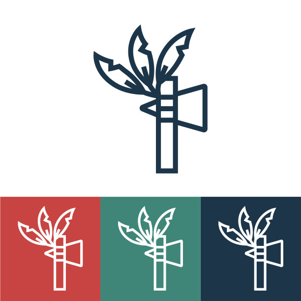 线性矢量图标斧头印第安人图片下载