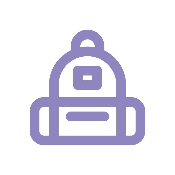 背包图标。书包，书包标志。教育和学习理念。图片下载