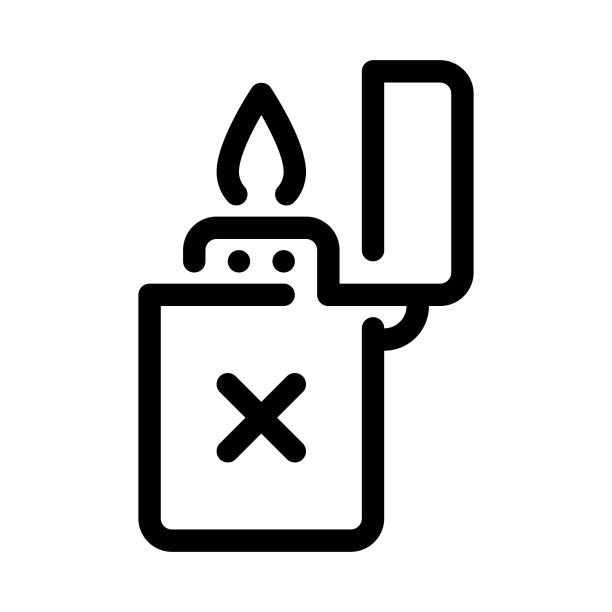 较轻的图标在线条风格。无火，禁焰标志。图片下载