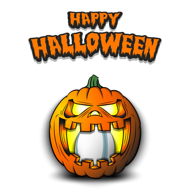 万圣节快乐。南瓜里的橄榄球图片下载