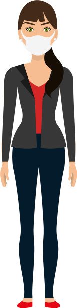 商业女性使用口罩隔离图标图片下载