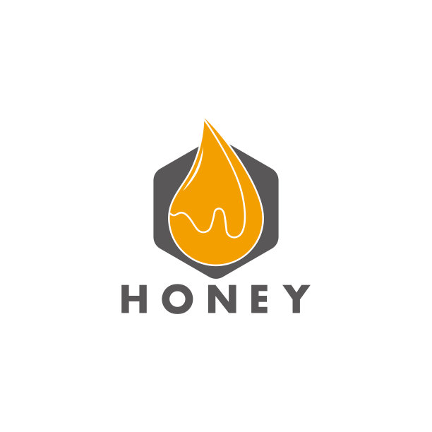 六角形蜂蜜液体黄色设计标志标志图片下载