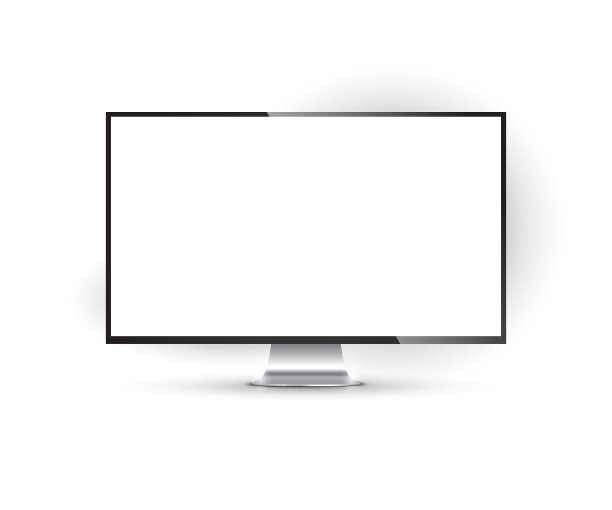 逼真的超薄边框电脑显示器图片下载