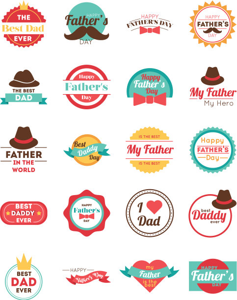 捆绑快乐的父亲节印章图片下载