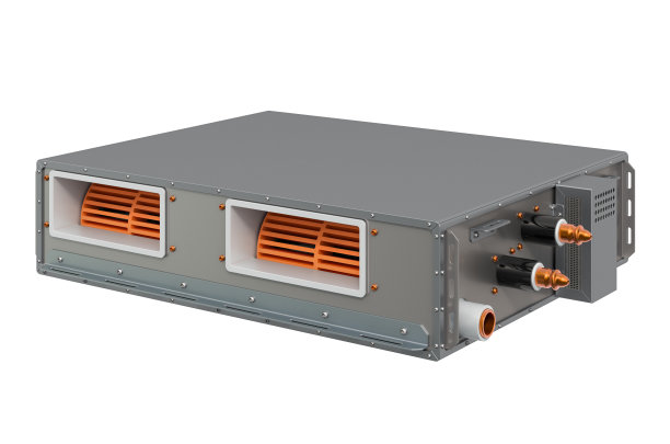 细长管道吊顶单元，空调室内机，白色背景上的3D渲染隔离图片下载