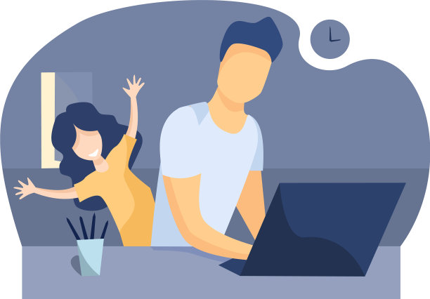 一名男子在隔离期间在家工作图片下载