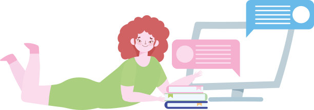 远程工作的女人躺在地板上图片下载