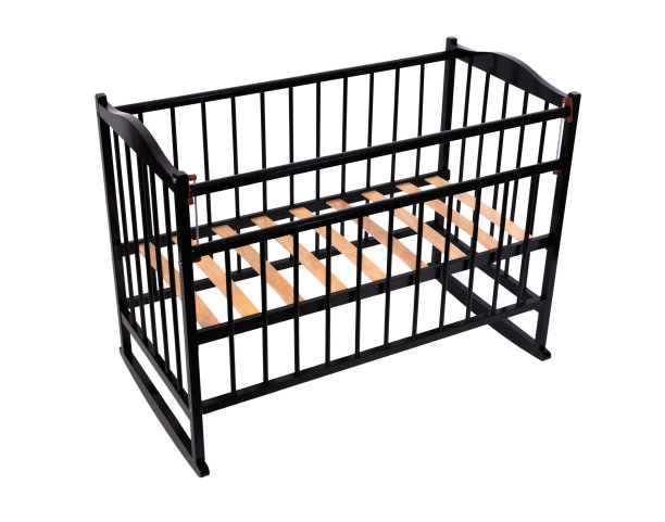 黑色的木制婴儿家具床图片下载