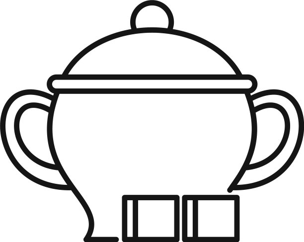 糖茶壶图标轮廓风格图片下载