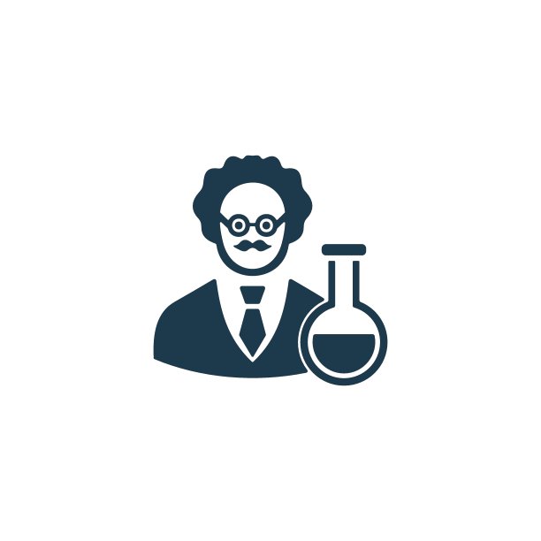 实验室研究员图标。科学家的迹象。化学家或化学老师的符号。图片下载