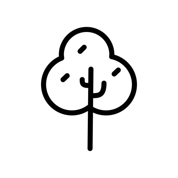 白色背景上的简易树形线性设计图标插图图片下载