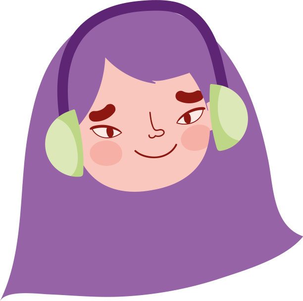 年轻女子戴着耳机听音乐图片下载