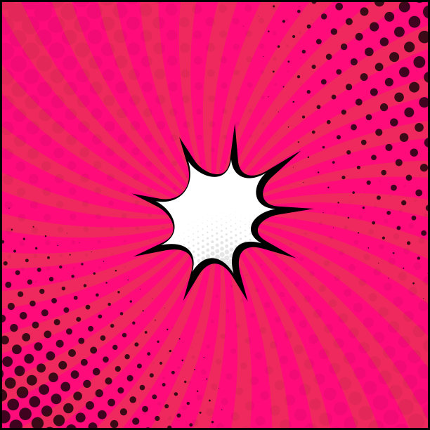 全景红色漫画变焦与线-向量图片下载