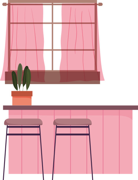 厨房内部刀具柜台家具椅子图片下载