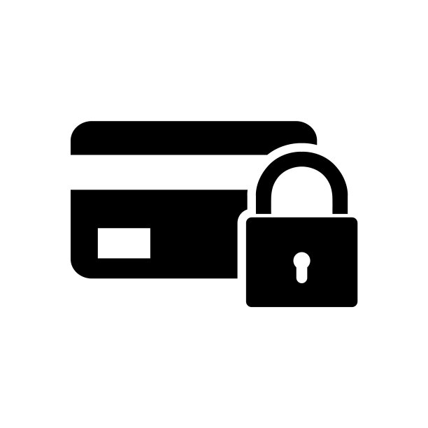 信用卡保护图标，标志孤立在白色背景图片下载