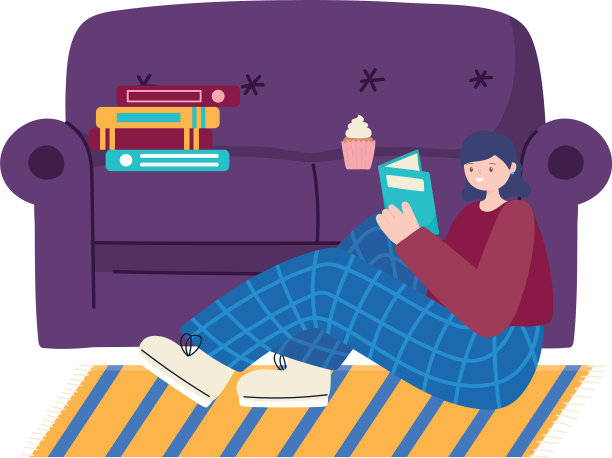 人们活动年轻女子坐着看书图片下载