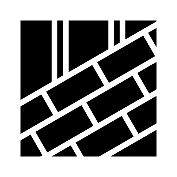 屋顶瓦片铺设字形图标矢量插图图片下载