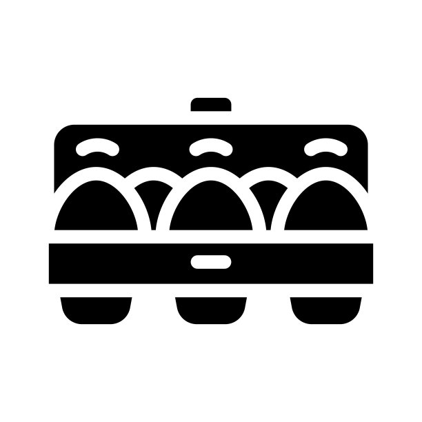 鸡蛋包字形图标向量黑色插图图片下载