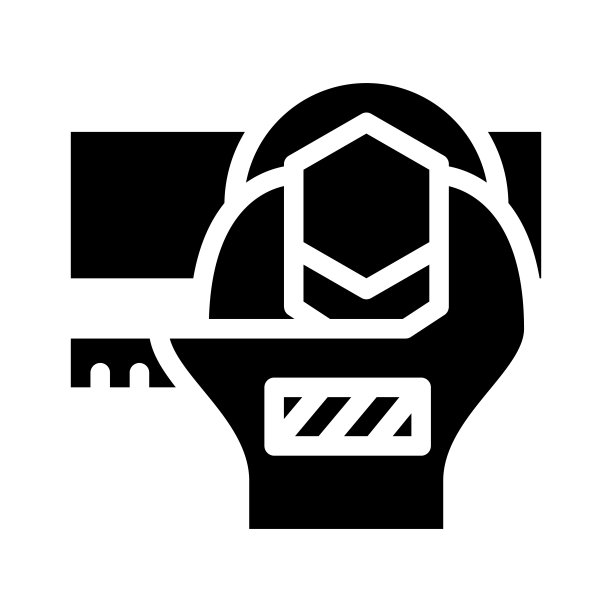 螺栓拧紧字形图标向量黑色插图图片下载