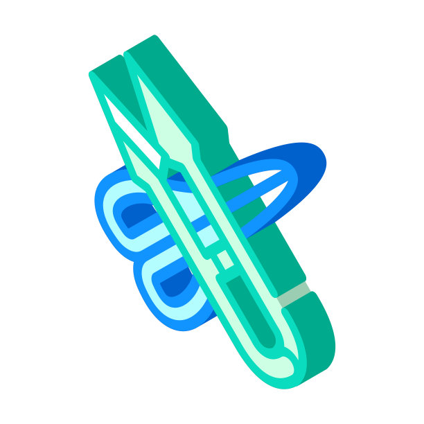 不同的剪刀等距图标矢量符号插图图片下载