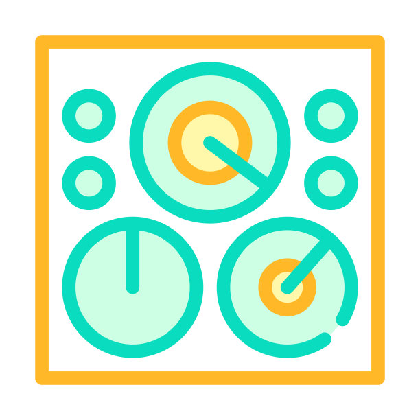 圆形场颜色图标矢量平面插图图片下载