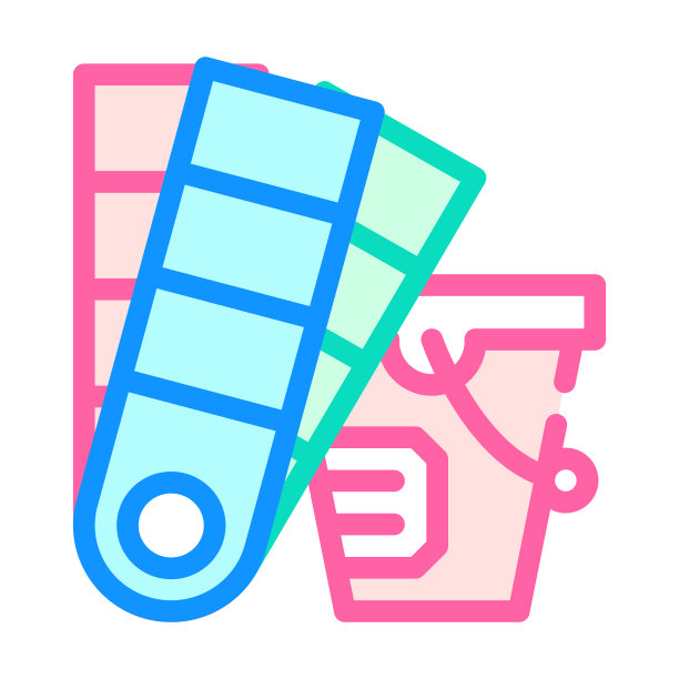 油漆调色板颜色图标矢量平面插图图片下载