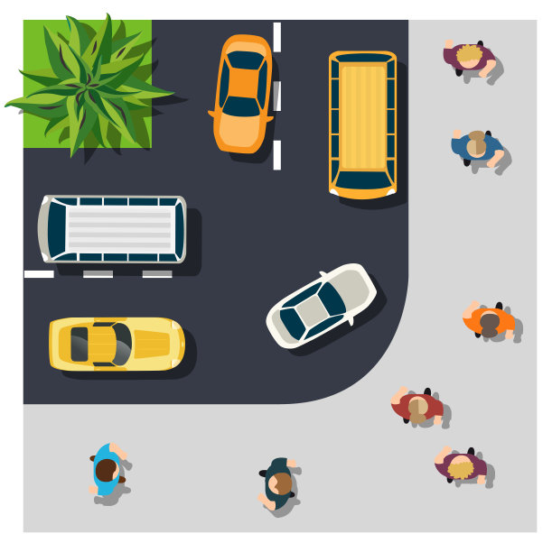 俯视图是带有城镇基础设施的城市区域模块块的地图图片下载