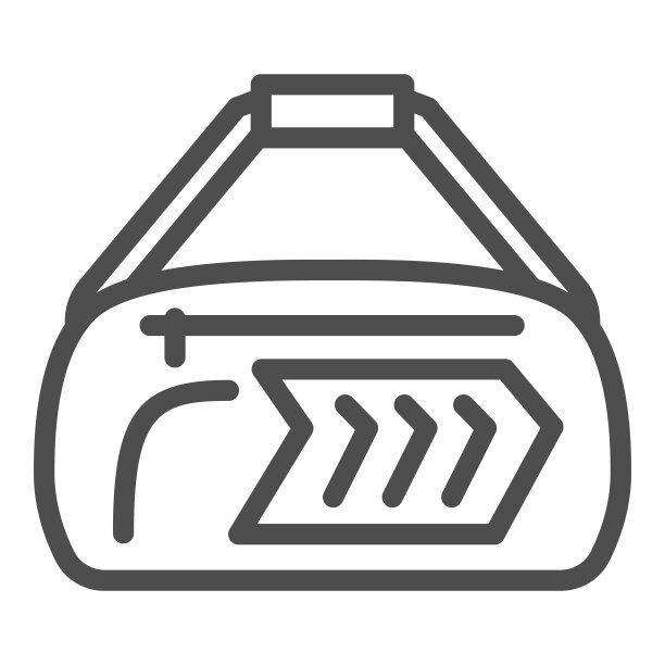运动包线图标，健身房概念，健身包标志上的白色背景，行李包图标在轮廓风格的移动概念和网页设计。矢量图形。图片下载