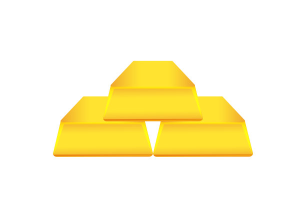 金条，金条隔离在白色上，金条用于图标和剪贴画图片下载