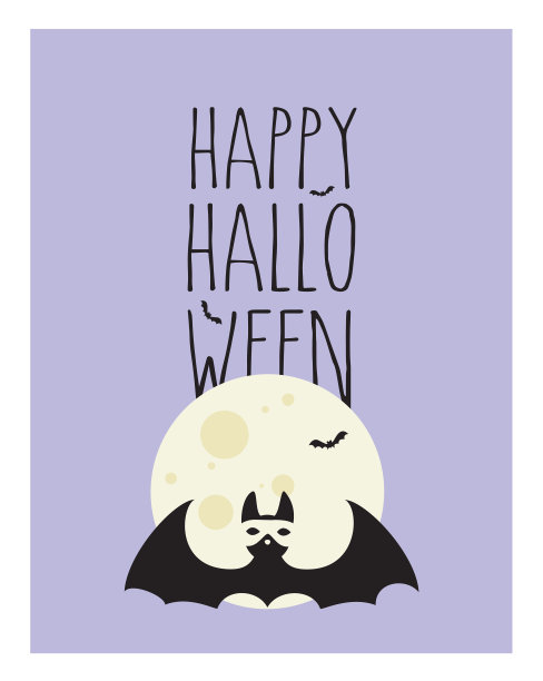 可爱的万圣节有趣的海报。万圣节设计模板。贺卡模板。矢量图图片下载