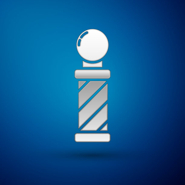 经典银杆理发店图标孤立上图片下载